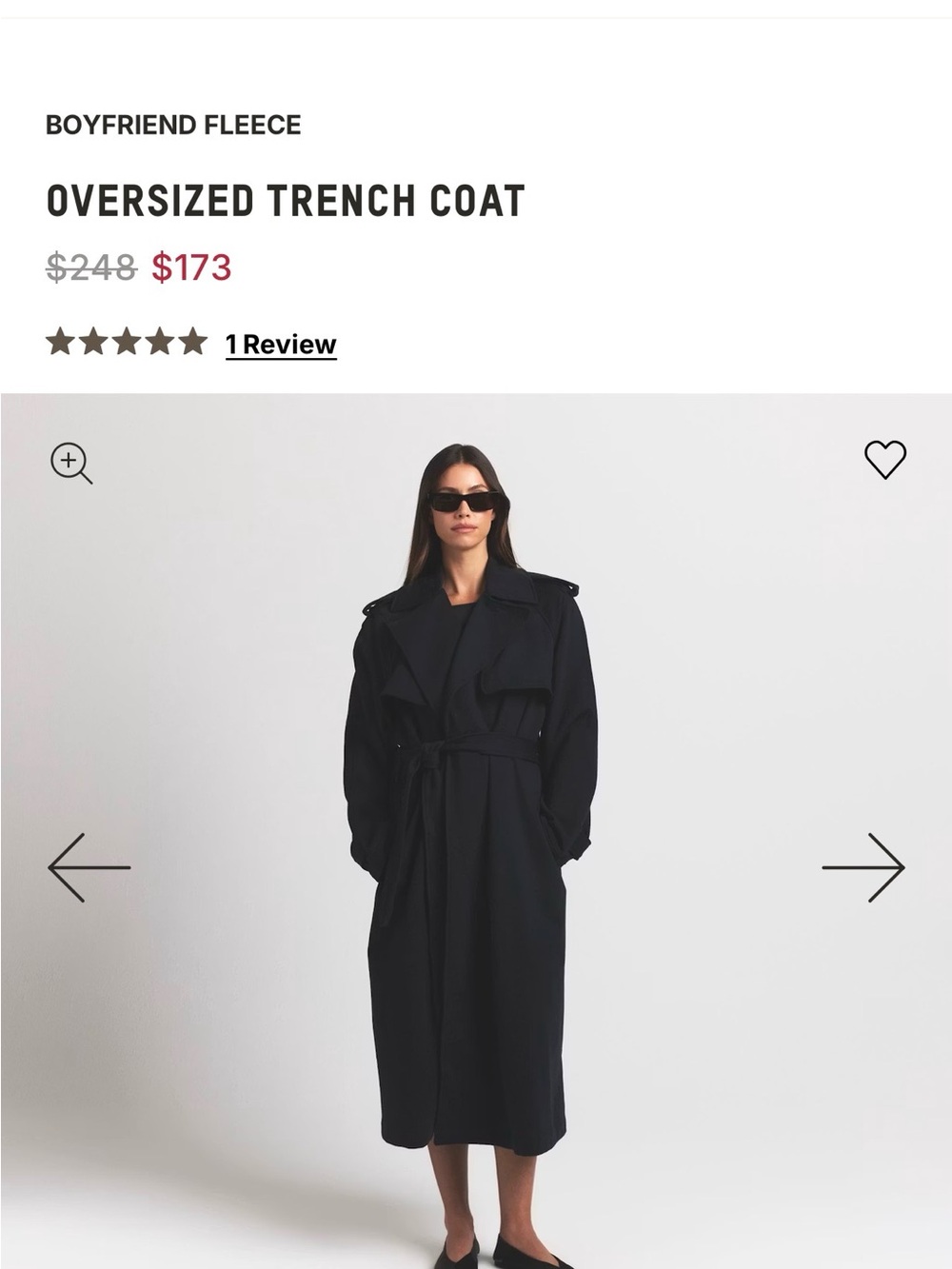 SKIMS Oversized Trench Coat - Black